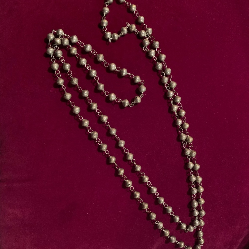 Vintage Silver Tone Beaded  Chain,